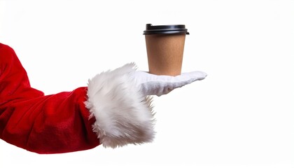 Santa Claus Holding a Coffee Cup for Christmas
