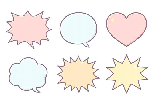 Speech bubbles set isolated on transparent background