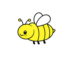 Adorable cartoon bee character buzzing with joy, perfect for children's educational content, invitations, or playful designs.