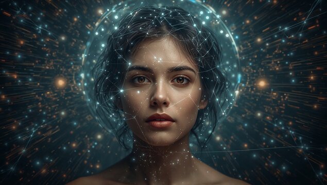 Portrait of a soul connecting quantum to the divine