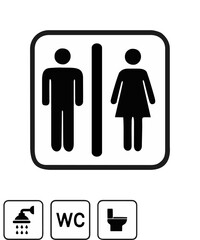 Toilet icons set, toilet signs, WC signs – vector