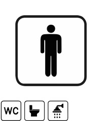 Toilet icons set, toilet signs, WC signs – vector