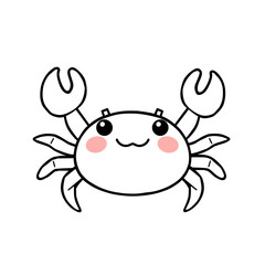 Playful Crab Illustration, Cute Marine Life, Digital Art, Simple Background, Whimsical Style