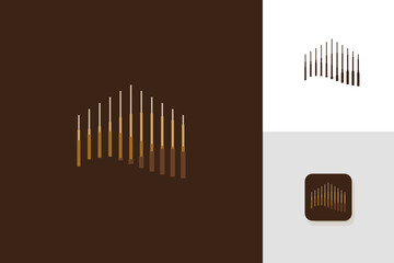 wood house logo design vector template