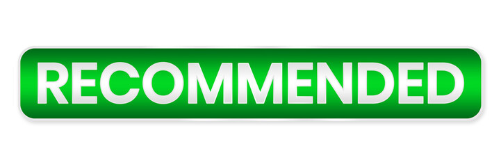 green recommeded button vector illustration element png file transparent background