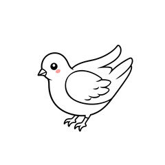 Fototapeta premium Playful Pigeon Design in a Minimalist Style, Perfect for Kids' Decor and Nature Enthusiasts