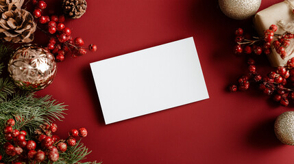 Festive Theme A4 Pure White Gift Card Photoshop Mockup