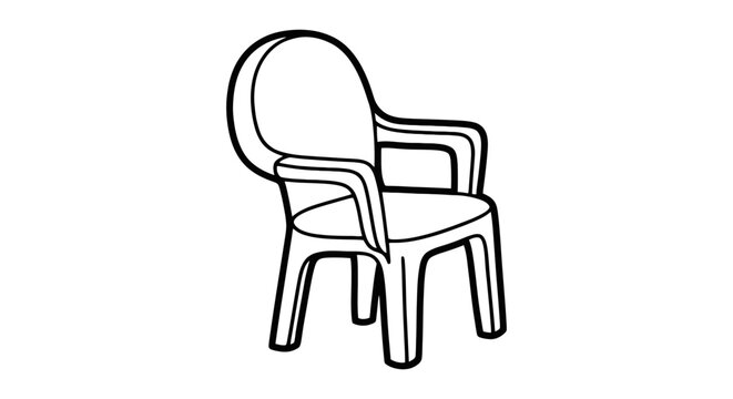 Isolated colorful plastic chair clip art stock illustration