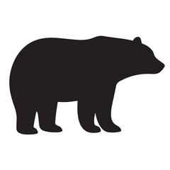 Minimalist Black Bear Silhouette Icon

