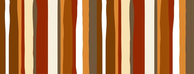 Abstract Earth Tone Vertical Stripes Pattern with Wavy Lines in Warm Autumn Brown and Orange Shades for Modern Textile and Interior Design Background. Illustration