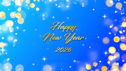 Elegant Golden Calligraphy Happy New Year 2026