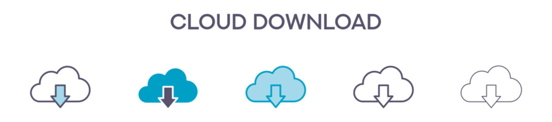 Cloud Download Element For Design Graphic - Multi Styles