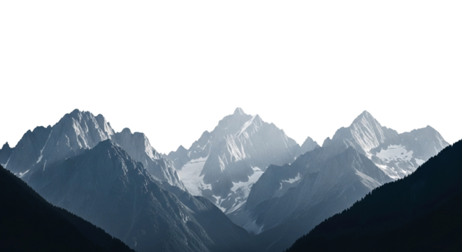 mountains on a white isolated background