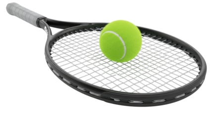 Tennis racket and ball transparent background cutout png