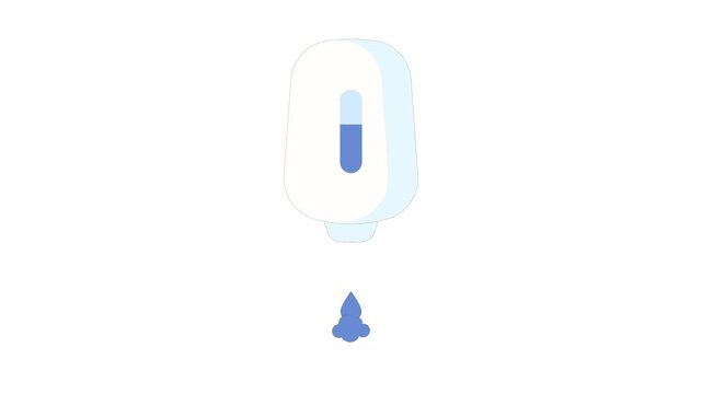 Soap Dispenser icon animated video with white background