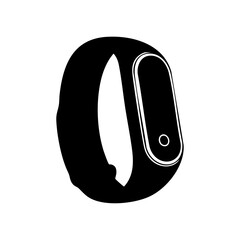 Modern fitness tracker band in black design symbolizing smart technology, health monitoring, and active lifestyle.