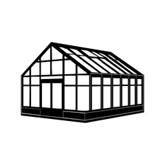 Glass greenhouse building design representing sustainable gardening, plant growth, and eco-friendly architecture.