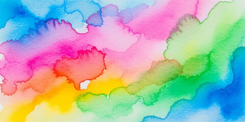 Colorful abstract watercolor paint splash stain texture grunge design on paper