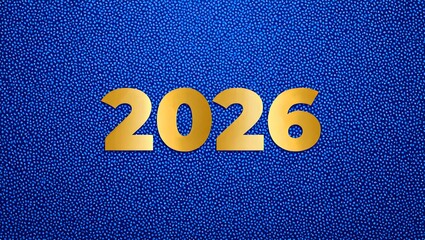 Luxury Blue and Gold New Year 2026 Banner
