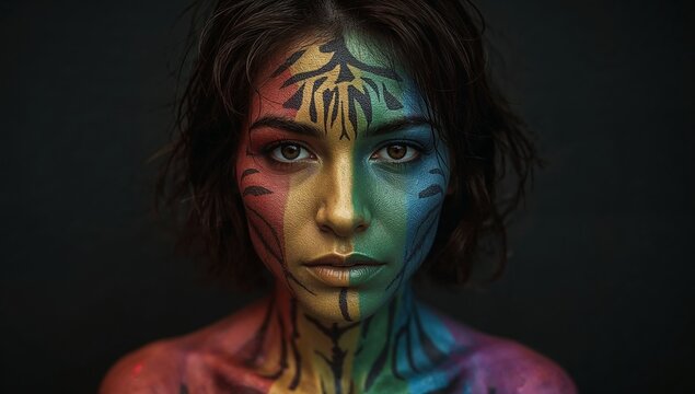 Woman reveals true rainbow painted tiger colors