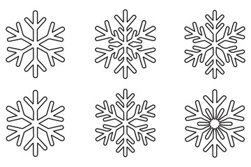 Obraz premium Continuous line drawing of snowflake outline vector illustration 