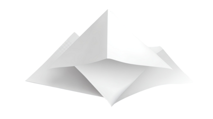 Origami paper fold showing creative handmade art form with precise geometric shapes and elegant design on white background