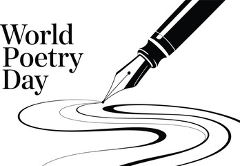 Fountain Pen Writing World Poetry Day Message paper