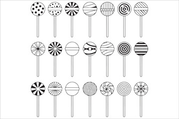 Sweet Lollipop Vector Collection Colorful Candy Illustrations Set