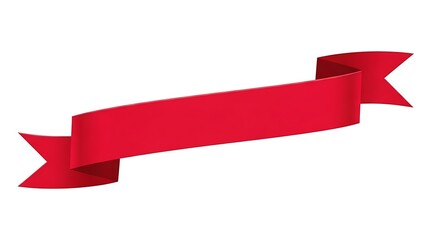 Photo of a vibrant red ribbon banner, perfect for adding a touch of elegance
