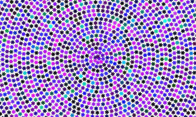 Obraz premium Motifs circulaires dynamiques en dégradé multicolore – Composition graphique sur fond blanc