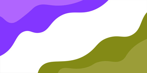 purple and green geometric business banner design. Creative banner design with wave shapes and lines for template. Simple design on white horizontal banner. Eps10 vector