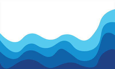 Sea waves layered vector background illustration