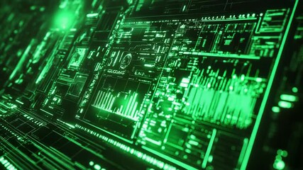 Digital circuit board processing data and network connections - Powered by Adobe