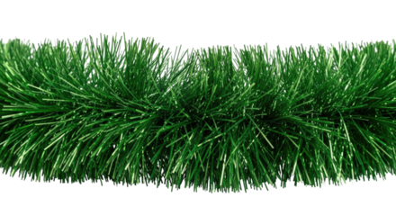 Green tinsel garland transparent background cutout png