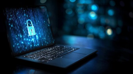 Digital security scene with encryption elements, Depiction of encrypted digital system fortified with cybersecurity measures and protective data - Powered by Adobe