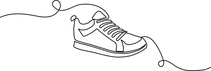 Minimalist athletic footwear single line art design
