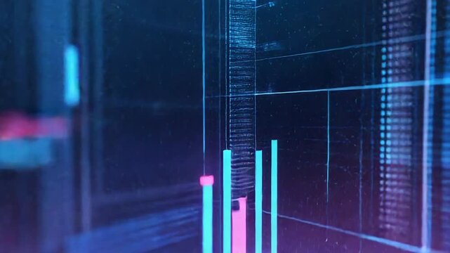 Digital financial data processing charts analyzing stock market - Powered by Adobe