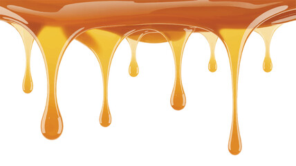 Deliciously dripping golden caramel sauce, a sweet and sticky liquid confection with rich flavor, perfect for desserts