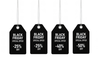 Sale friday discount tags promotion isolated on transparent background