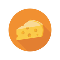 Cheese Icon Graphic Dairy Food Delicious Wedge Swiss Gouda Edam Foodie Nutrition Calcium Cartoon Longshadow Cheesy