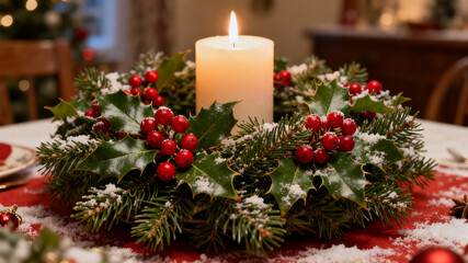 Festive Cozy American Luxury Office - Christmas Elegant, 32K Ultra HD