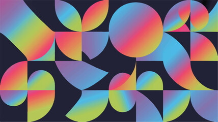 Obraz premium Abstract Geometric Pattern with Gradient Circles and Squares Background