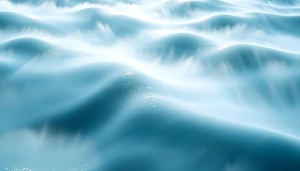 Misty pastel snow dunes with sparkling frost, soft blue light and dreamy minimal landscape background