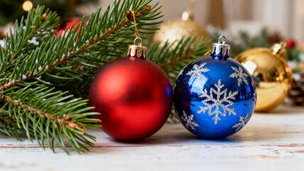 Elegant Warm American Luxury Office - Christmas Festive, Bokeh, Empty Space