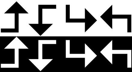 Minimalist black-and-white arrow icons set — bold geometric symbols perfect for navigation, graphic design, UI, and UX projects.