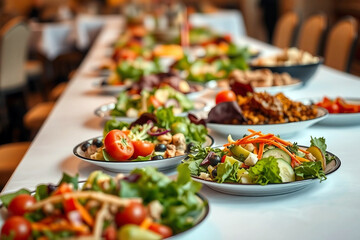 Salad buffet. Delicious vegetable food