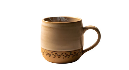 Ceramic mug with steam, , perfect for enjoying a hot beverage on a cozy day, adding a touch of warmth and comfort to your daily routine, enhancing the simple pleasures of life with a delightful cup