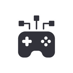 Minimalist Gaming Controller With Connections Vector Icon
