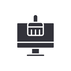 Obraz premium Desktop Application Cleaning Icon Clean Computer Display