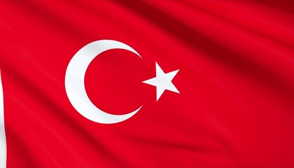 Obraz premium Turkey national flag with red field, white crescent and star — symbol of martyrdom, Islamic heritage, and national pride.
